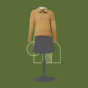 COPY - Wanko amber wool check cropped blazer jacket button up size 34 XS Japan …